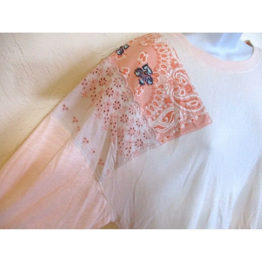 We The Free Top Size Small Patchwork Dolman Sleeve Thermal - Picture 2 of 6